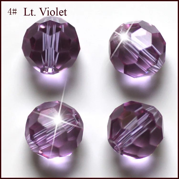 lt violet Хрустальные шарики 4 мм 6 мм 8 мм 10 мм Flet 32 грани круглые хрустальные бусины футбольные граненые Футбольная тема под стеклом бусины модные ювелирные изделия - Цвет: lt violet