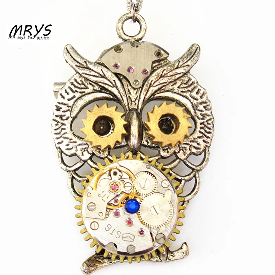 Женские часы в стиле стимпанк готика панк рок Сова медная Экипировка милое