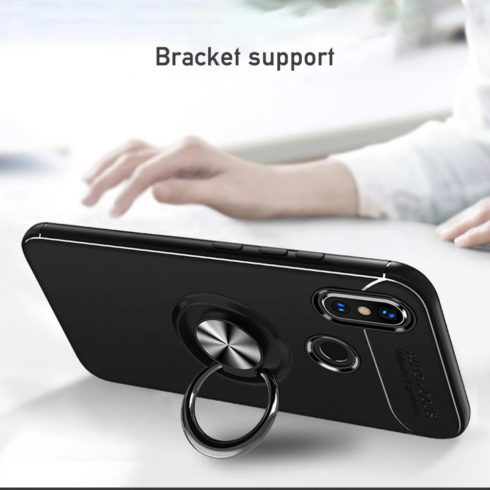 Heyytle Finger Ring Stand Holder Case For Xiaomi Redmi Note 5 6 7 Pro Mi 8 9 Lite A1 A2 Cases Metal Magnet Shock Silicone Cover |