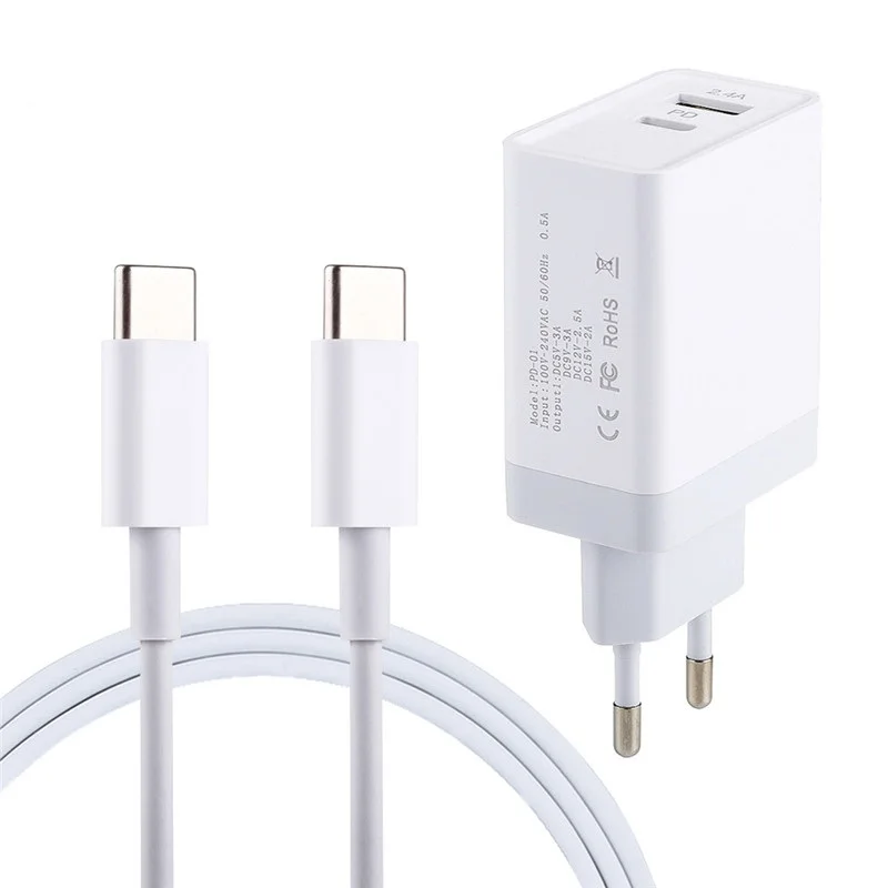 Штепсельная Вилка европейского стандарта PD3.0 с выходом USB Type C адаптер для быстрой