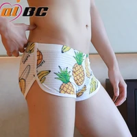 aibc mesh men boxer shorts underwear pouch mens breathable panties picture summer sexy male pajamas swims trunk pineapple funny