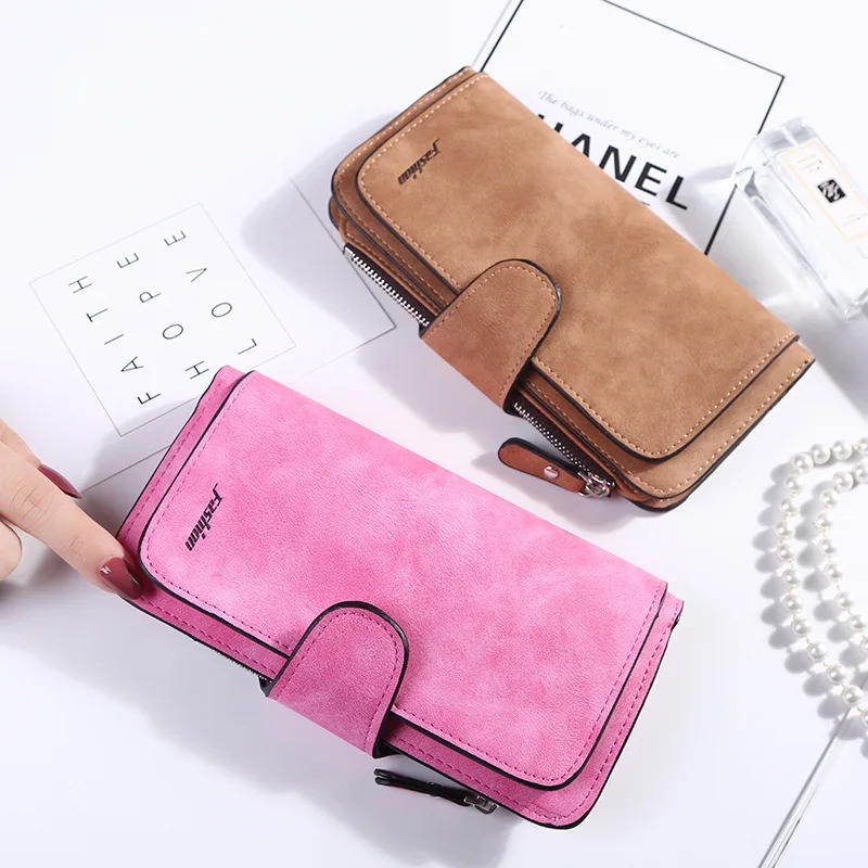 new buckles ms han edition more than three fold wallet fashion handbag for ladies frosted double color fabrics | Багаж и сумки