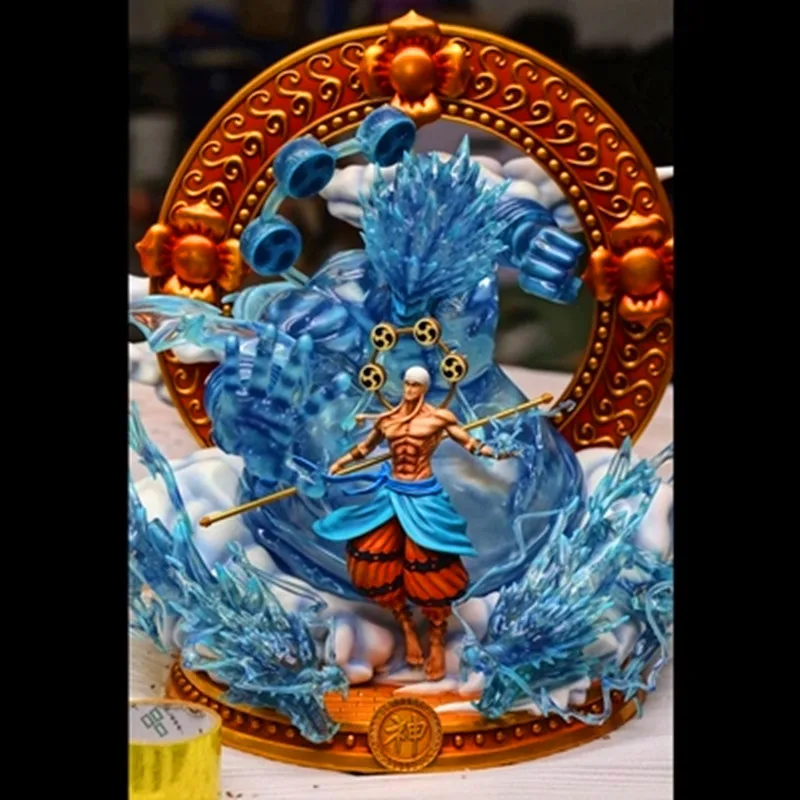 Многоцветный Аниме ONE PIECE Sky Piea Enel Thunder God статуя смолы фигурка коллекция Украшение Рабочего Стола G2630 - Цвет: Многоцветный