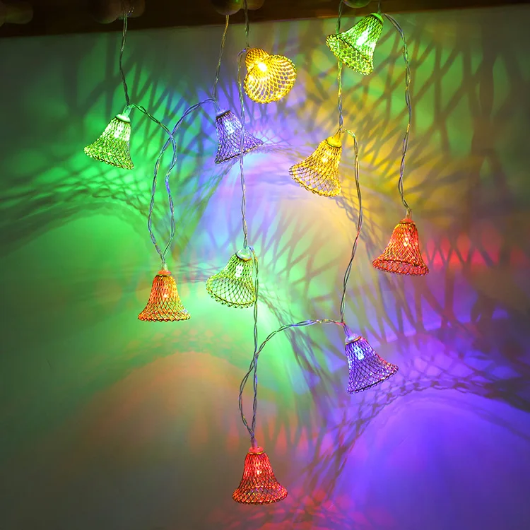 

mycyk New LED lights string tinsel bell lights Christmas decoration room wedding party decoration lights a variety of colors hot