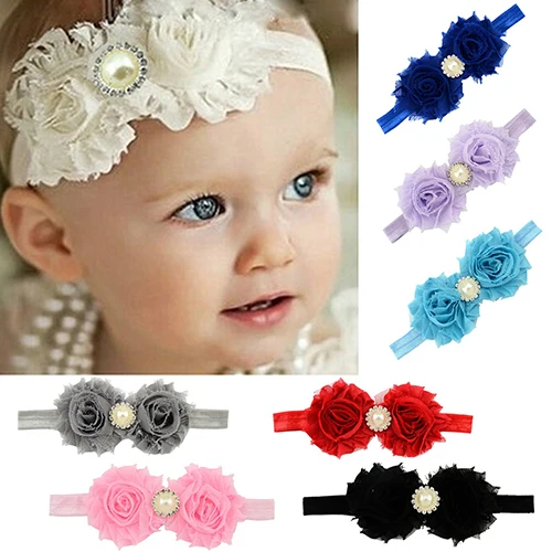 Bluelans Baby Infant Toddler Girl Faux Pearl Rhinestone Flower Headband Hair Band Headdress |
