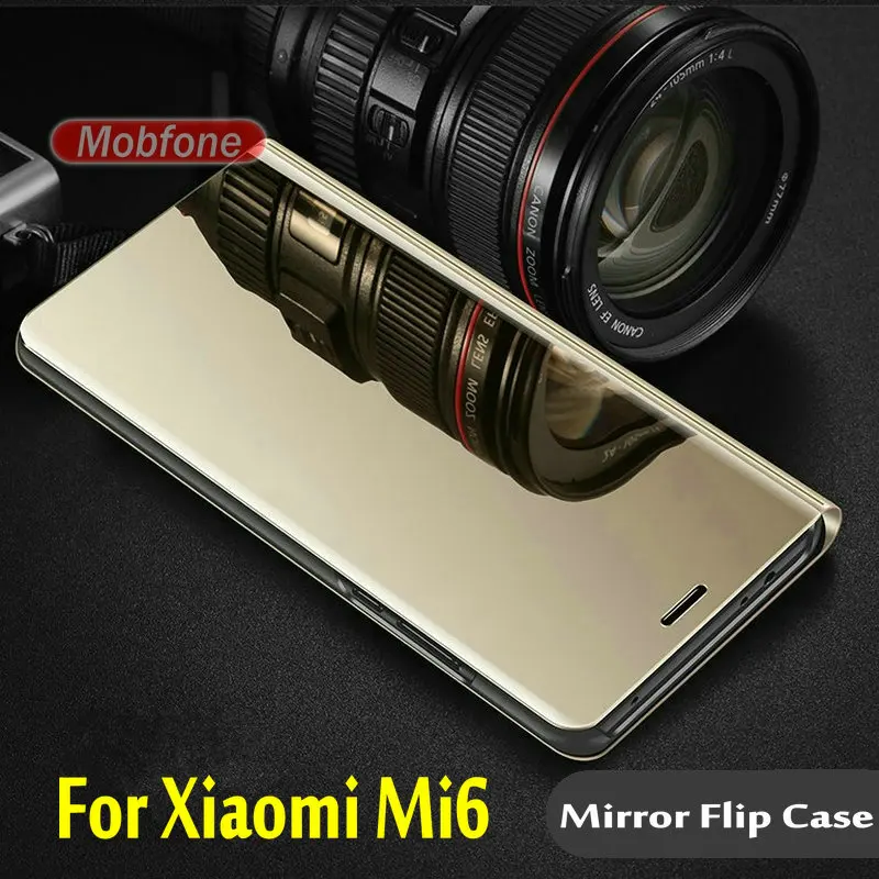 Для Xiaomi mi 6 5 15 дюйма роскошные rror Смарт Флип Стенд кожаный чехол для Подставка