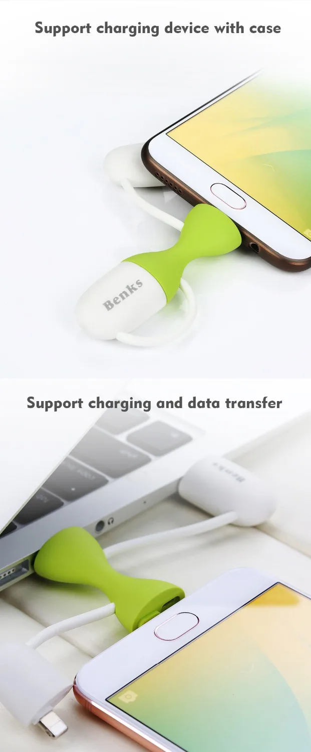 Benks 2 в 1 8 Pin Micro USB кабель для зарядки и передачи данных iPhone Xs Max X 7 Быстрая зарядка