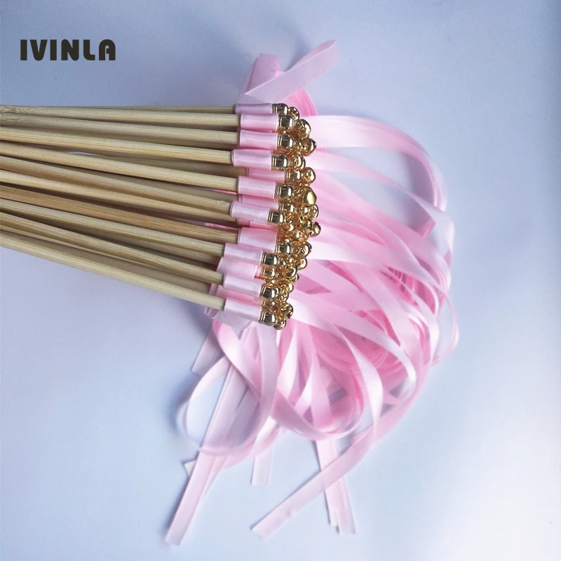 Лидер продаж 50 шт./партия светло розовые свадебные Ленточные палочки для