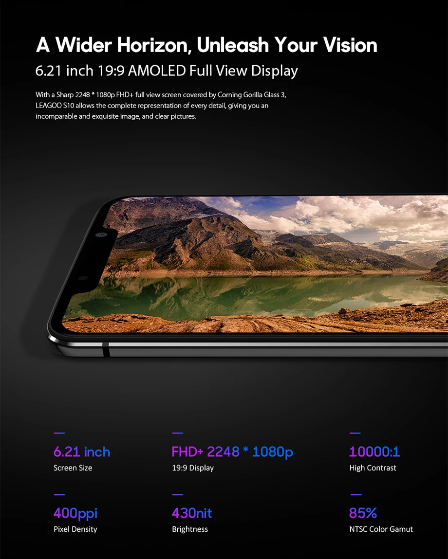 LEAGOO S10, глобальная версия, Android 8,1, смартфон, 6 ГБ, 128 ГБ, 6,21 дюйма, 19:9, u-образная система, 4050 МП, мАч, встроенный экран, отпечаток пальца, мобильный телефон