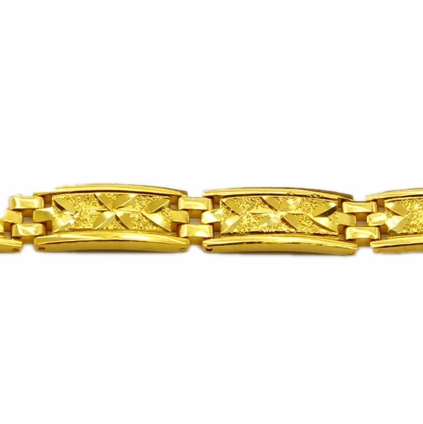 Мужские ювелирные изделия браслет цепочка золотого цвета 24 К 12 мм 8 дюймов Прямая