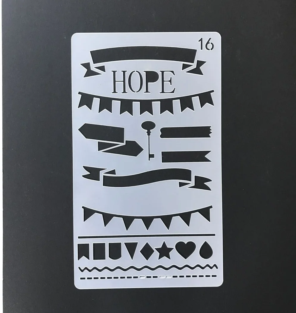 Freeshipping Dokibook Decorative Graffiti ruler DIY notebook painting ruler stencil Cute Stationery Creative ruler template