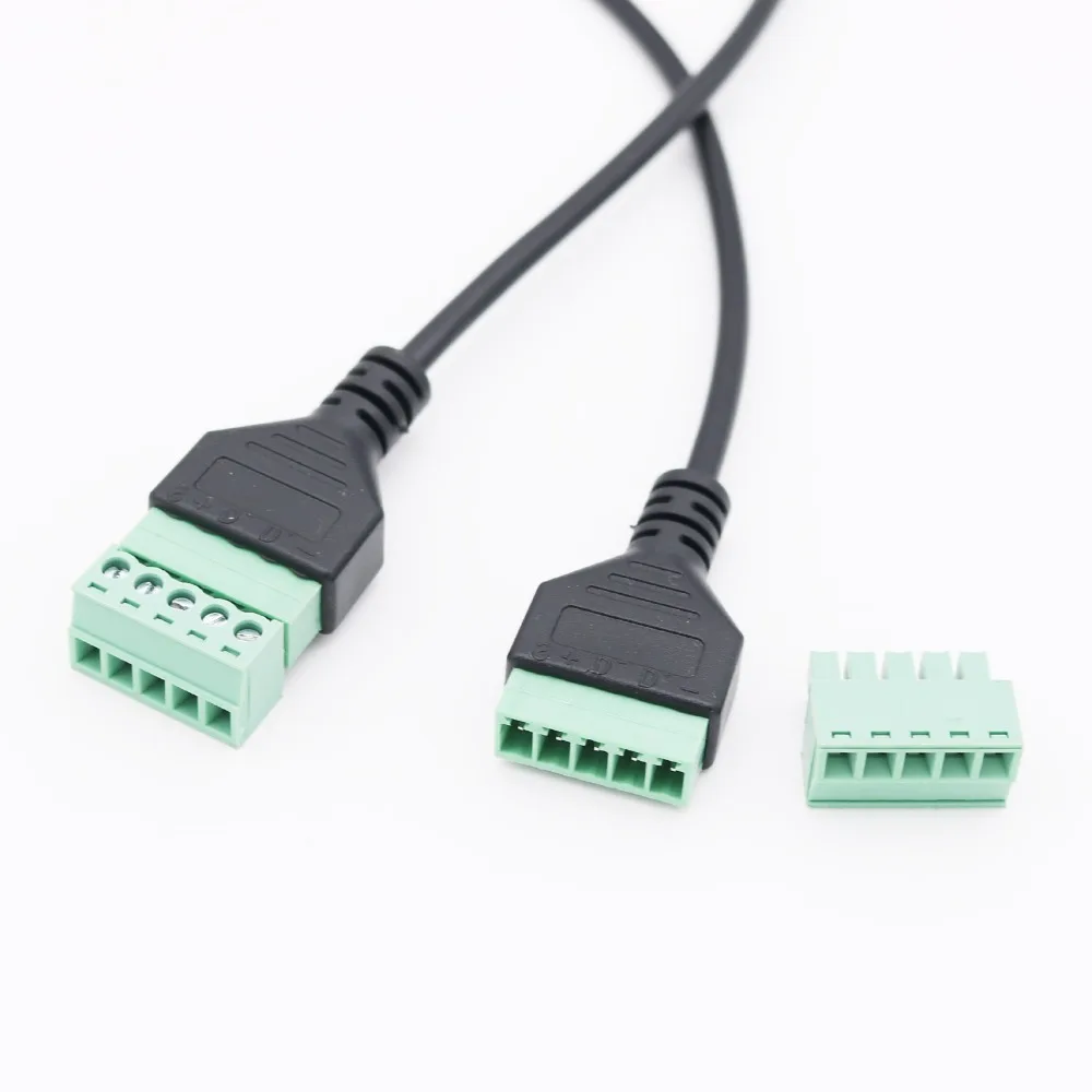 10 шт. мини USB 2 0 штекер на 5 контактный винтовой разъем с защитой терминал без пайки