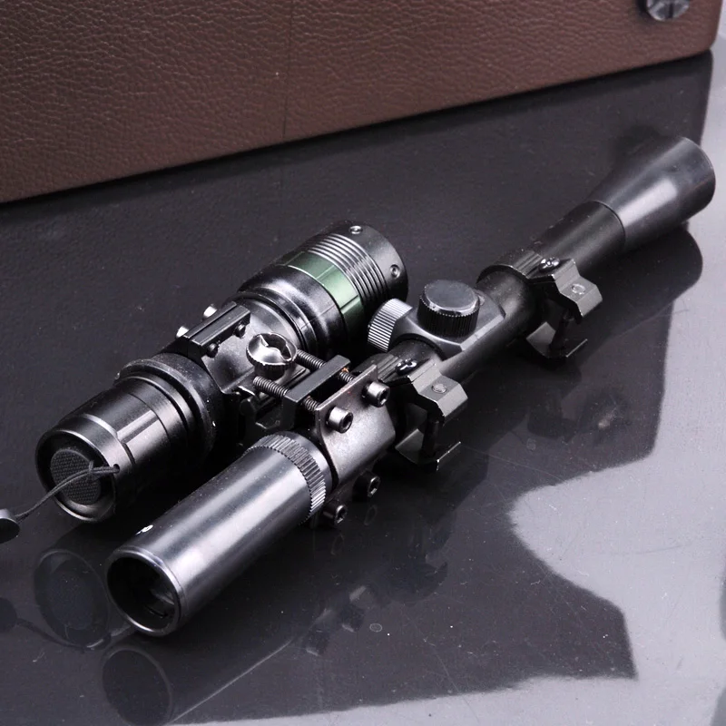 Охотничий Тактический ночной Снайпер 4X20 охотничий прицел + зум Q5 CREE светодиодный