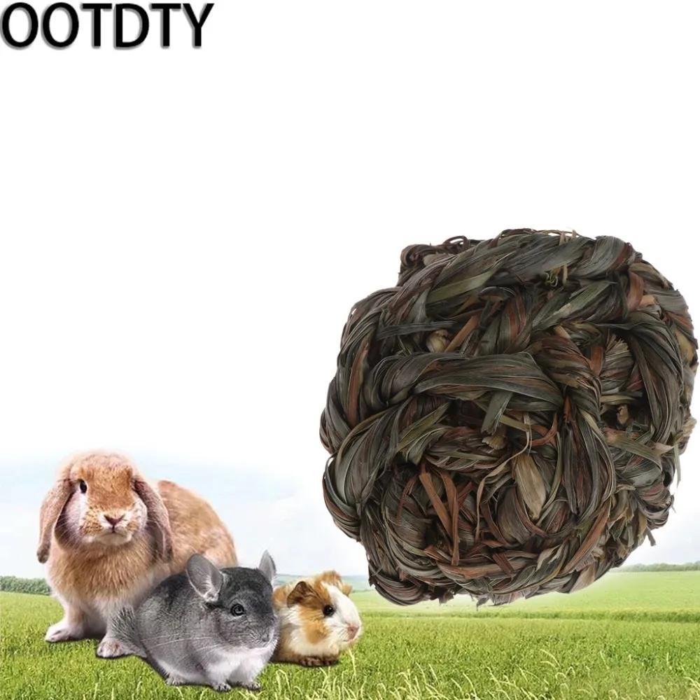 Натуральный соломенный шар OOTDTY игрушки для кроликов шиншиллы свиньи Жевательные