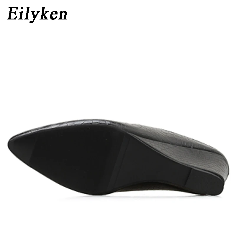 Eilyken шлепанцы на танкетке; женская обувь с острым носком; женские шлепанцы без задника; модные женские шлепанцы на каблуке; женские модельные туфли; сезон весна