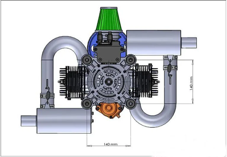 DLE200 DLE 200CC бензиновый двигатель для парамотора(премиум глушитель версия