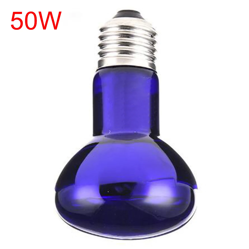 Blue 50W 25/50/75/100 Вт теплый черепаха гигантская для домашних животных с прожектор рептилия тепловая лампа светильники на солнечных батареях Животные ночное освещение для аквариума Термальность - Цвет: Blue 50W
