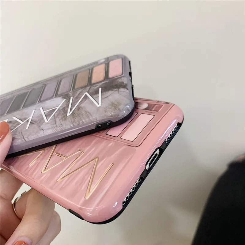Funny Eye shadow box Design Phone Case For iPhone 6 6s 7 8 Plus X XR XS Max Glitter Bling Cosplay Makeu | Мобильные телефоны и