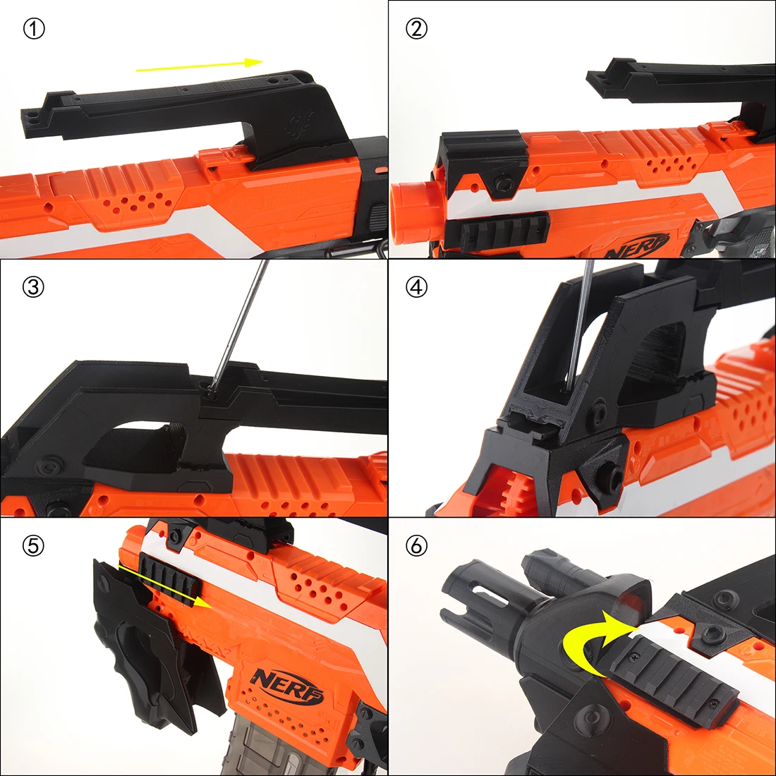 Набор фронтальных трубок рабочих F10555 с 3D печатью № 193 модель Thunder для Nerf Stryfe