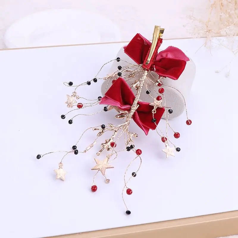 Набор ювелирных изделий из красного бархата в стиле барокко заколки для волос +