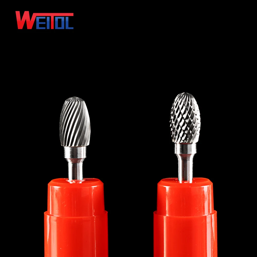 Weitol 1 шт. 6 мм E Тип Карбид роторные файлы заусенцы резак биты для гравировки