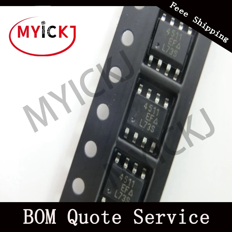 10 шт. SI4511DY микросхема N and P Channel 20 V (D S) MOSFET 8 SOIC 4511|Светодиодные чипы| |