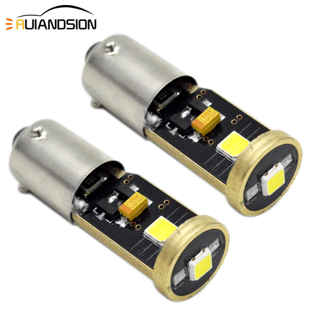 

2 шт., Автомобильные светодиодные лампы BA9S H6W BAX9S BAY9S 3 SMD 3030 12 В 24 В