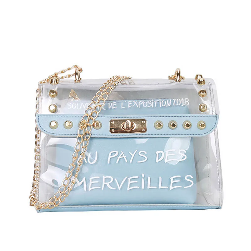 Fashion Sweet Women Lady Bag Clear Handbag Crossbody Composite Transparent PVC Chain Pouch Tote New BS88 | Багаж и сумки