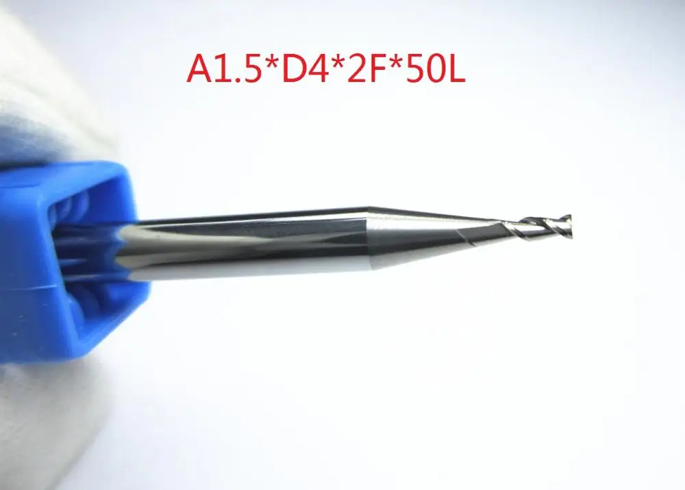 CAE2-A1.5-45 freeshipping 1PC HRC45 two 2 flutes flat End Mills 1mm 1.5mm 2mm 4mm 6mm 45HRC CNC carbide milling cutter bits aluminum copper - Длина режущей кромки: CAE2-A1.5-45