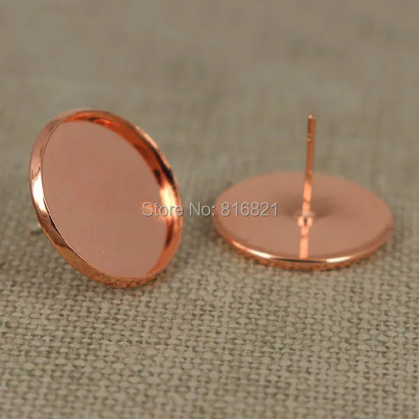 Пустые серьги результаты Круглый безель лоток Смола Кабошон основы гвоздики