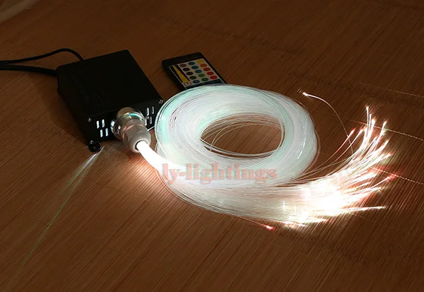 

DIY optic fiber light kit led light +200pcsx0.75mmx2m optical fibre RGB color change wireless control star ceiling light 16W IR