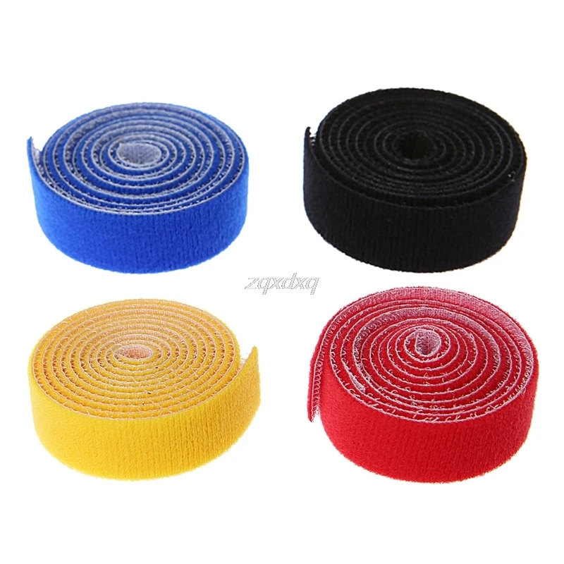 Nylon Cable Manager Winder Cords Mark Colorful Ties Label Belting Ribbon Wire 1M Hook Loop Magic Tape Whosale&ampDropship | Электроника