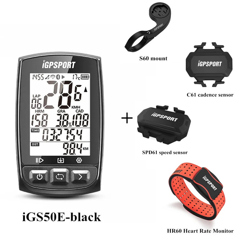 I gps-порт IGS50E компьютер gps Велоспорт Bluetooth 4,0 ANT+ велосипед беспроводной компьютер цифровой спидометр подсветка IPX7 водонепроницаемый - Цвет: 14