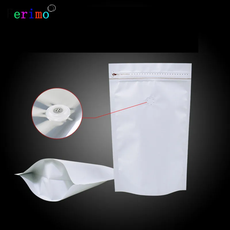 

100pcs 15 x 23 cm High quality White Stand Up Zip Lock Bags Aluminum Foil Bigl Ziplock Plastic Bag Storage With Air Valve