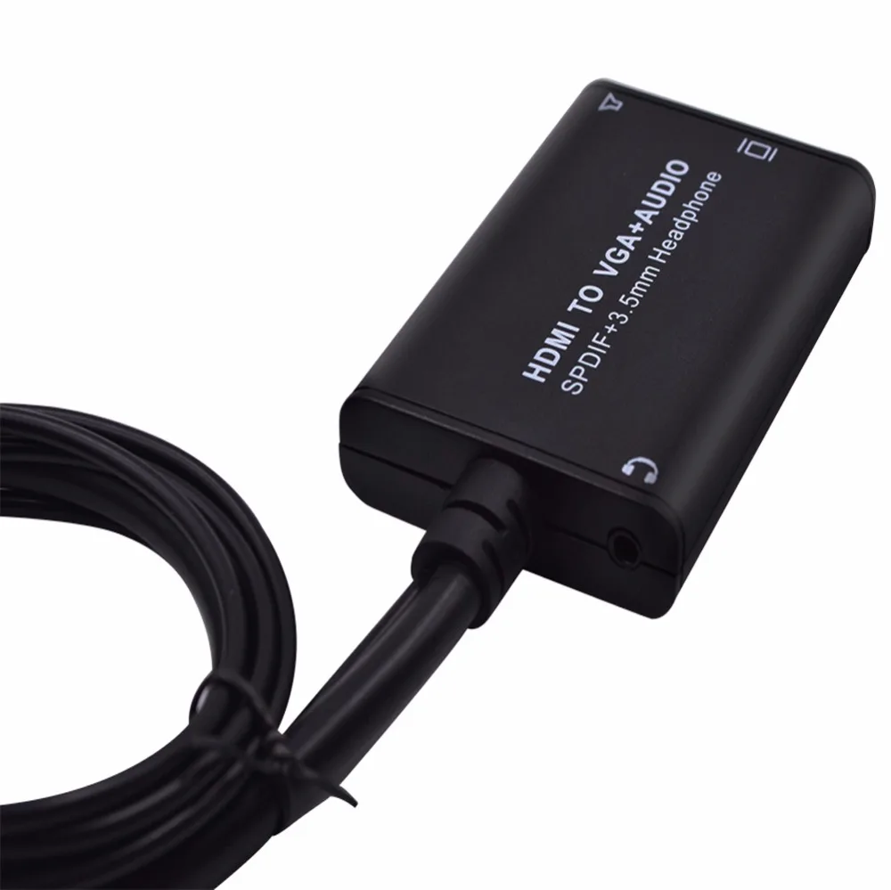 SSRIVER HDMI to VGA +3.5mm Audio+SPDIF Audio Extractor 1080P HDMI2VGA Fiber Optic Sound Separator Support USB Power Supply | Электроника