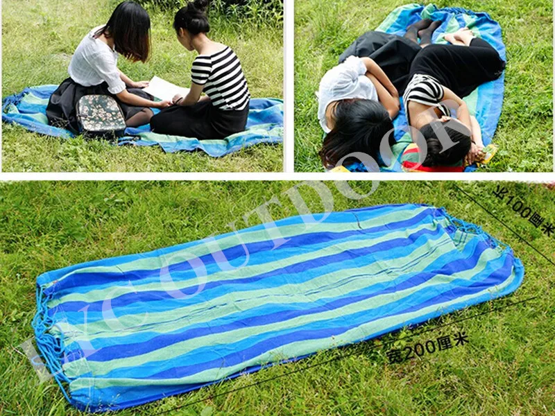 Muti-color Portable Travel Outdoor Camping Tourism Cotton Rope Swing Fabric Stripes Single Leisure Folding Hammock Canvas Bed | Мебель