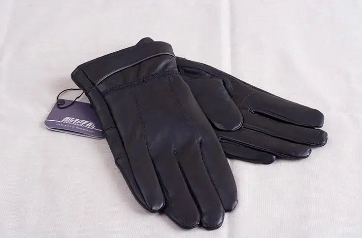 Осенне зимние мужские перчатки из натуральной кожи искусственной овчины|Мужские