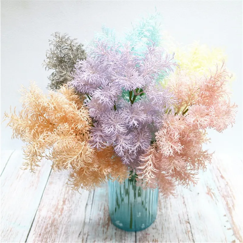 Fake Single Stem Smoky Grass 17.72&quot Length Simulation Misty Flower for Wedding Home Showcase Decorative Artificial Plants | Дом и сад