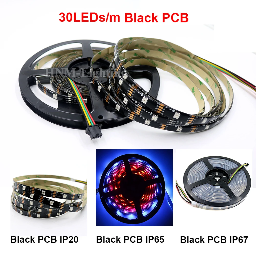 2 м 144 светодиодный s/M WS2815 Светодиодные ленты 12V 5050 SMD RGB пикселей гибкие светодиодные ленты светильник цифровой светодиодный Ambi светильник ТВ, белая/черная печатная плата, IP20/IP65/IP67