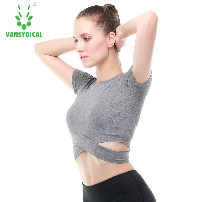 Футболка для йоги Vansydical с коротким рукавом XL|yoga top|top yogayoga shirt |