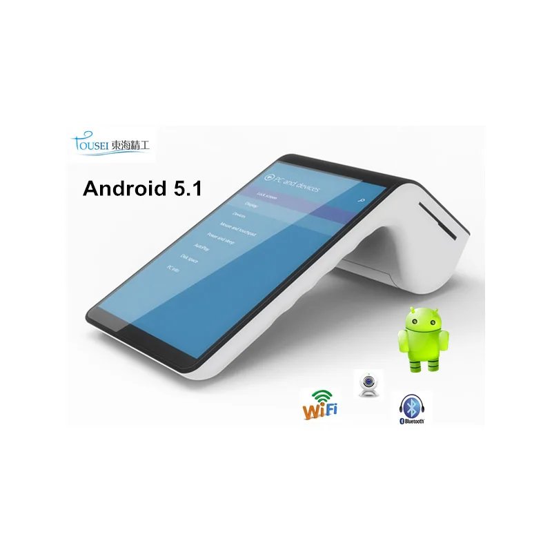 Мобильный Android pos терминал системы TS 7003 с двойным экраном планшета|Принтеры| |