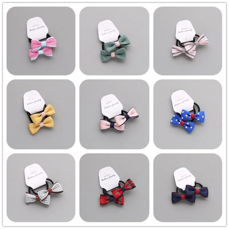 

2PCS Creative Little Bowknot Girls Hair Accessories Princess Headwear Children Hair Ropes Baby Headdress Kids Elastic Hair Bands