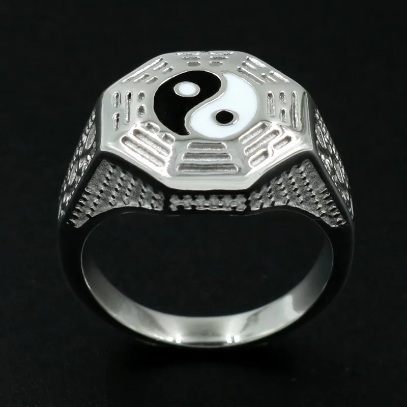 Мужское кольцо из титановой стали в китайском стиле | Украшения и аксессуары