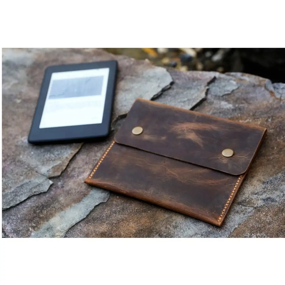 Персонализированный кожаный чехол kindle oasis 2 простой из натуральной кожи с