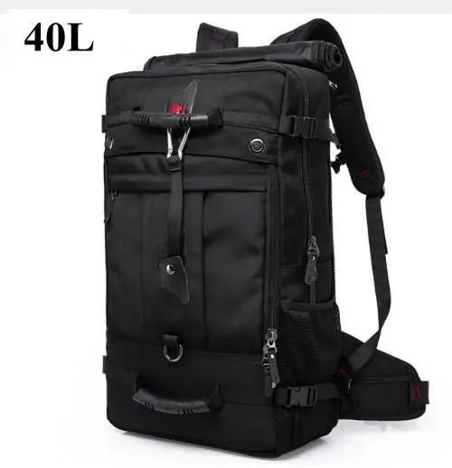 40L black 40L 50L рюкзак для путешествий мужской военный Оксфорд дорожный Многофункциональный рюкзак 17 дюймов ноутбук дорожная сумка в камуфляжной расцветке рюкзак для мужчин - Цвет: 40L black