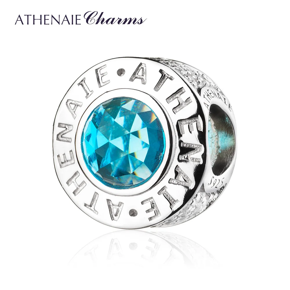 ATHENAIE, 925 пробы, серебряный, 4 цвета, Кристальный, сияющий, проложенный, фиолетовый, CZ, бисер, подходит для всех европейских браслетов, подлинные ювелирные изделия, подарок