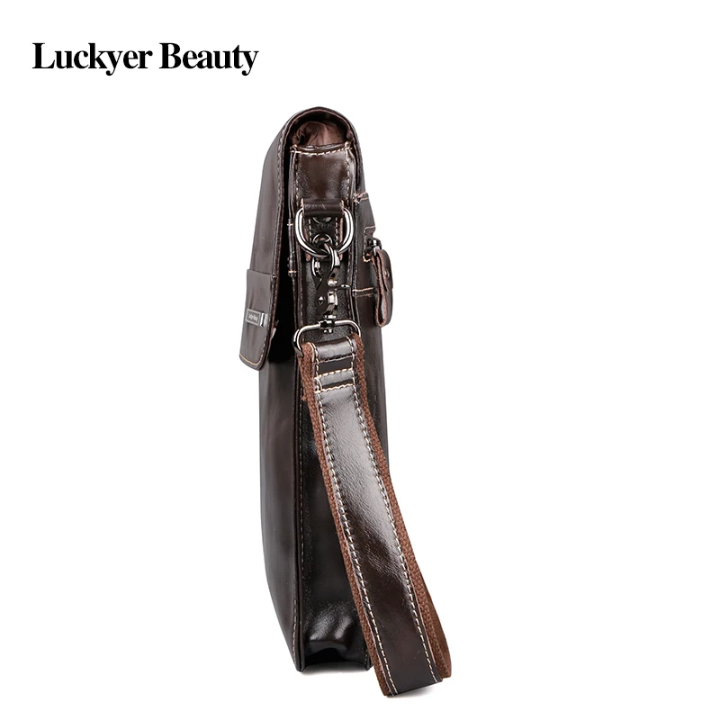 Luckyer Beauty Топ бренд натуральной кожи сумка Бизнес Crazy Horse кожа Для мужчин