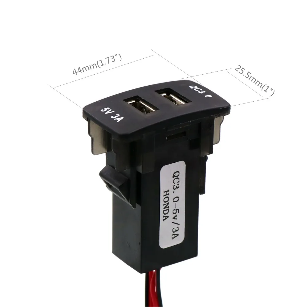 QC3.0+ 5 В 3 А USB интерфейс разъем быстрое автомобильное зарядное устройство, быстрая зарядка автомобильное зарядное устройство используется для Honda, Civic, Spirior, CRV, Fit Jazz, City, Accord