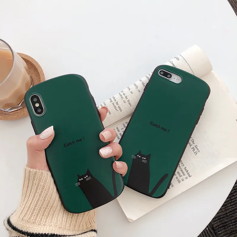 Funny Cat Curved Case for iPhone 7 6s Plus soft shell anti-fall X S067 Fitted Cases iphone 6 8 plus Back Cover |
