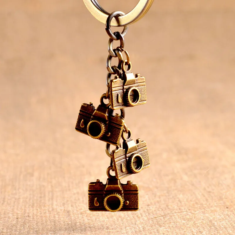 Брелок с милым кольцом для ключей камеры женщин Ретро брелок подвеской в виде